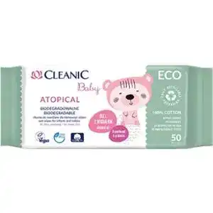 Дитячі вологі серветки Cleanic Eco Baby Atopical 50 шт