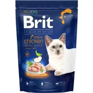 Сухий корм для дорослих кішок з куркою Brit Premium Adult Indoor 300 г