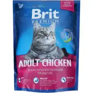 Сухий корм для дорослих кішок з куркою Brit Premium Adult Chicken 300 г