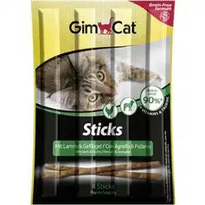 Ласощi GimCat Sticks з ягням та птицею для котiв 20 г