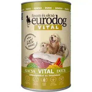 Вологий корм EuroDog Vital для собак з качкою 1.24 кг