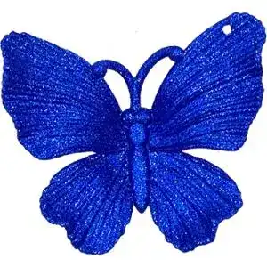 Прикраса новорічна підвіс Метелик гліттер, пластик 10.5*9 см