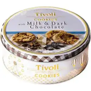 Печиво Tivoli Delicious з молочним та чорним шоколадом 168 г