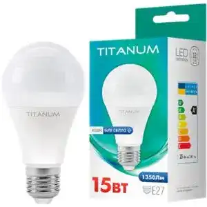 Лампа світлодіодна Titanum LED A65 15W E27 4100K 1шт