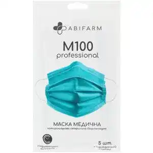 Маска медична Abifarm M100 захисна стерильна з індикатором вологості 5 шт