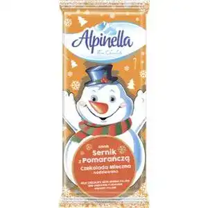 Шоколад Alpinella молочний зі смаком апельсинового чізкейку 100 г