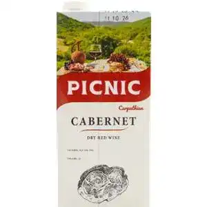 Вино Picnic Каберне красное сухое 9.5-14% 1 л 