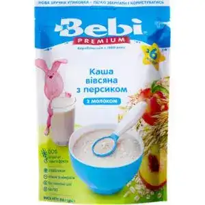 Каша молочна для дітей Bebi Premium Вівсяна з персиком від 6 місяців 200 г