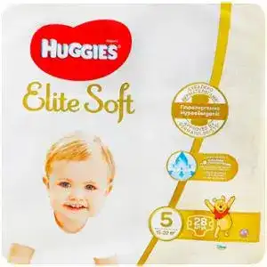 Подгузники детские Huggies Elite Soft 5 12-22 кг 28 шт