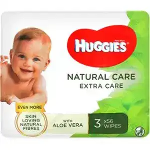 Серветки вологі Huggies Nature Care 3×56 шт.