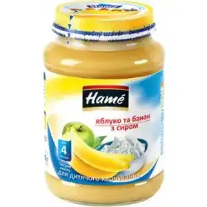 Пюре Hame яблуко-банан з сиром 190 г