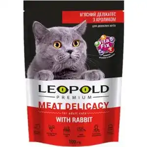 Корм Леопольд Premium для котів із кроликом вологий 100 г
