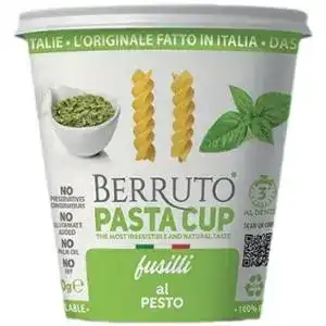 Макарони швидкого приготування Berruto Pasta Cup Фузіллі з соусом Песто 70 г