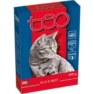 Сухий корм TEO для котів зі смаком яловичини 400 г