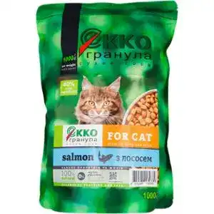 Корм преміум Еко-Гранула для котів з лососем 1 кг