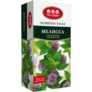 Чай Три Слона зелений з мелісою 20 х 1.3 г