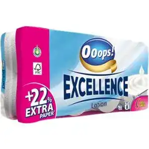 Папір туалетний Ooops! Excellence Lotion 3-х шаровий  8 шт.