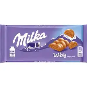 Шоколад Milka Bubbly молочний пористий 100 г
