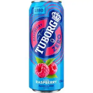 Пиво Tuborg Raspberry Zero світле фільтроване  0.5% 0.5 л