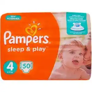 Підгузки Pampers Sleep&Play розмір 4 Maxi (9-14 кг) 50 шт.