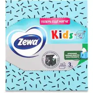 Серветки косметичні Zewa Kids 3D Box тришарові 60 шт.